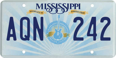 MS license plate AQN242