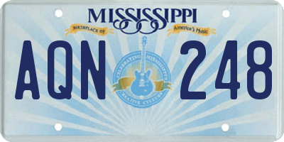 MS license plate AQN248