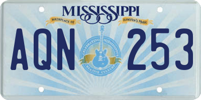 MS license plate AQN253