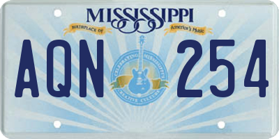 MS license plate AQN254