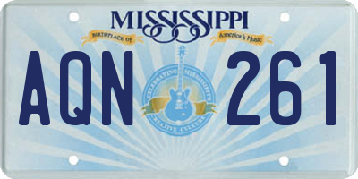 MS license plate AQN261