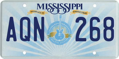MS license plate AQN268