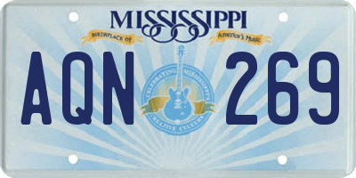 MS license plate AQN269