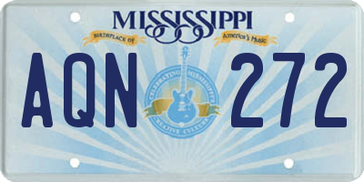MS license plate AQN272