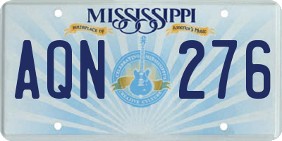 MS license plate AQN276