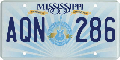 MS license plate AQN286