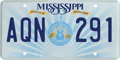 MS license plate AQN291