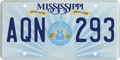 MS license plate AQN293