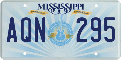 MS license plate AQN295