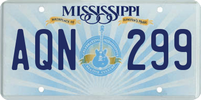 MS license plate AQN299