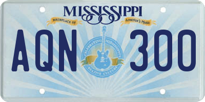 MS license plate AQN300