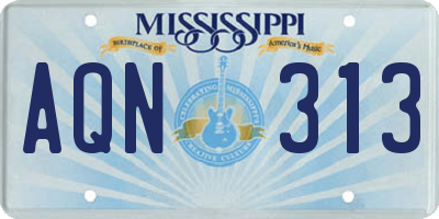 MS license plate AQN313