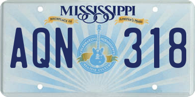 MS license plate AQN318