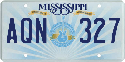 MS license plate AQN327