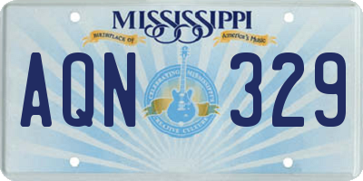 MS license plate AQN329