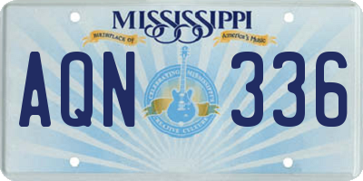 MS license plate AQN336