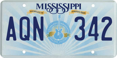 MS license plate AQN342