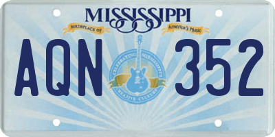 MS license plate AQN352