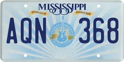 MS license plate AQN368