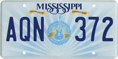 MS license plate AQN372
