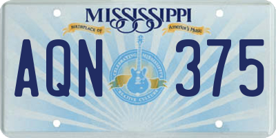 MS license plate AQN375