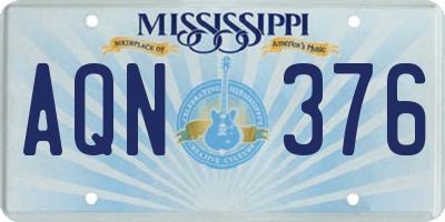 MS license plate AQN376