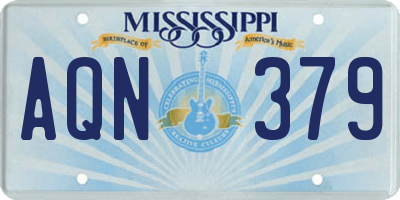MS license plate AQN379