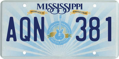 MS license plate AQN381