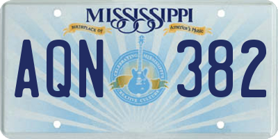 MS license plate AQN382