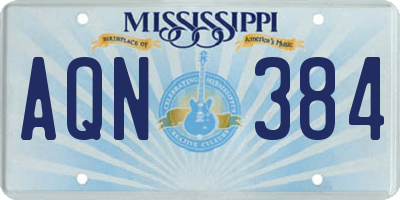 MS license plate AQN384