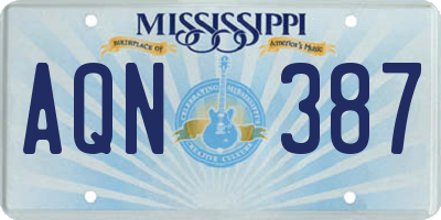 MS license plate AQN387