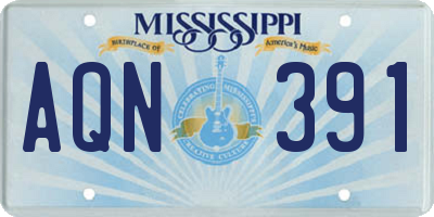 MS license plate AQN391