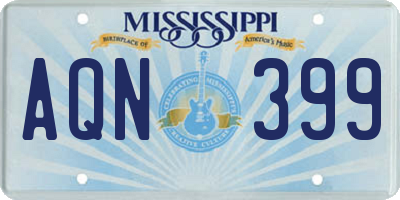 MS license plate AQN399