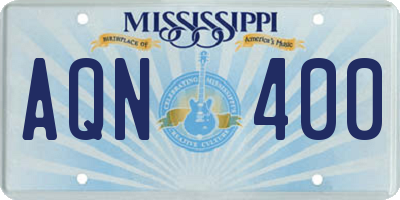 MS license plate AQN400