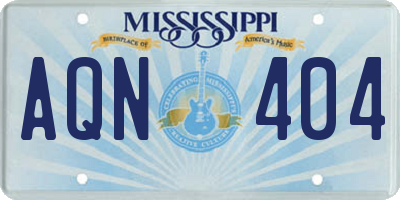 MS license plate AQN404