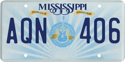 MS license plate AQN406