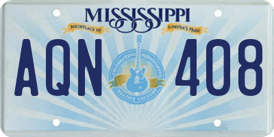 MS license plate AQN408
