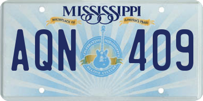 MS license plate AQN409