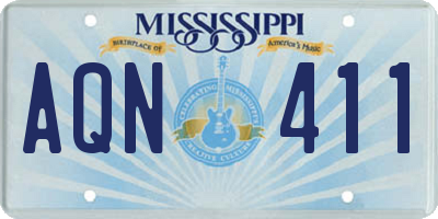 MS license plate AQN411