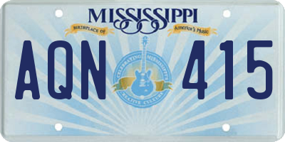 MS license plate AQN415