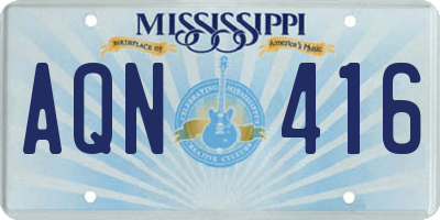 MS license plate AQN416
