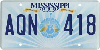 MS license plate AQN418