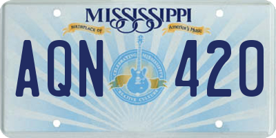 MS license plate AQN420
