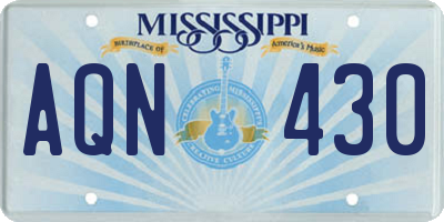 MS license plate AQN430