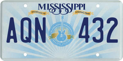 MS license plate AQN432