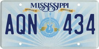 MS license plate AQN434
