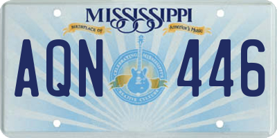 MS license plate AQN446