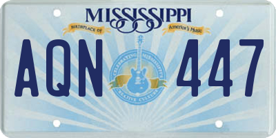 MS license plate AQN447