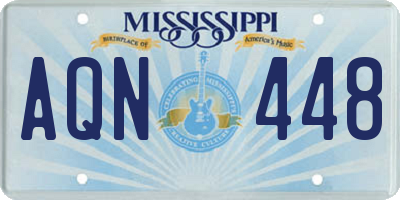 MS license plate AQN448