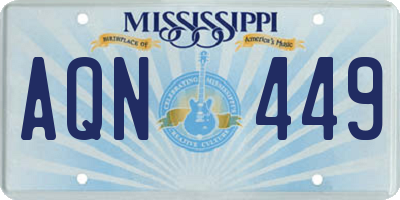 MS license plate AQN449